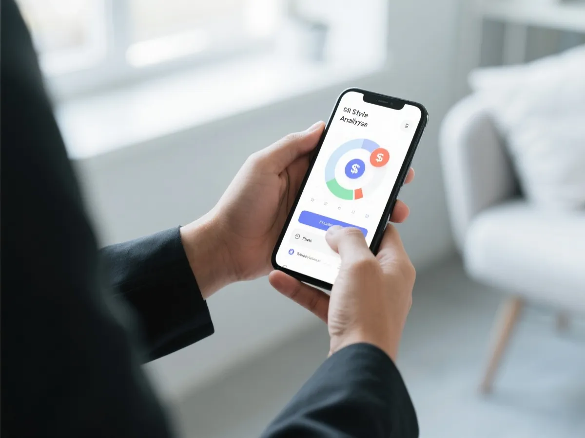 User accessing a professional mobile analytics app