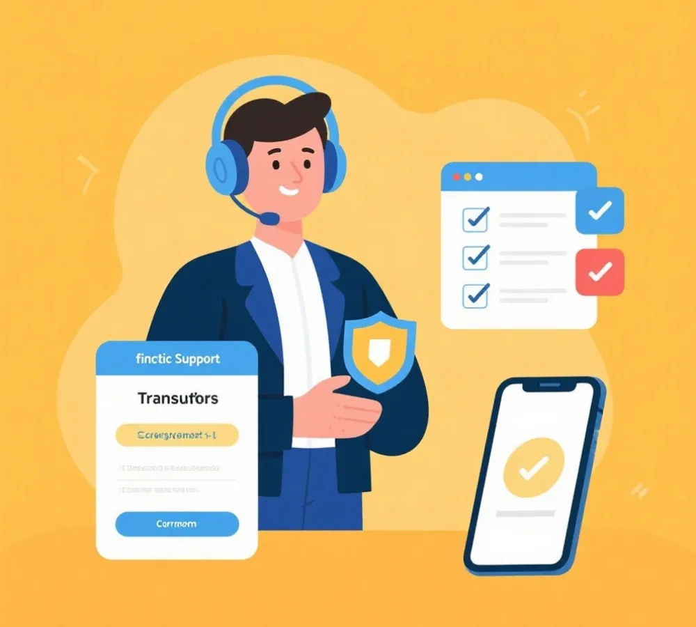 Secure transfer checklist illustration